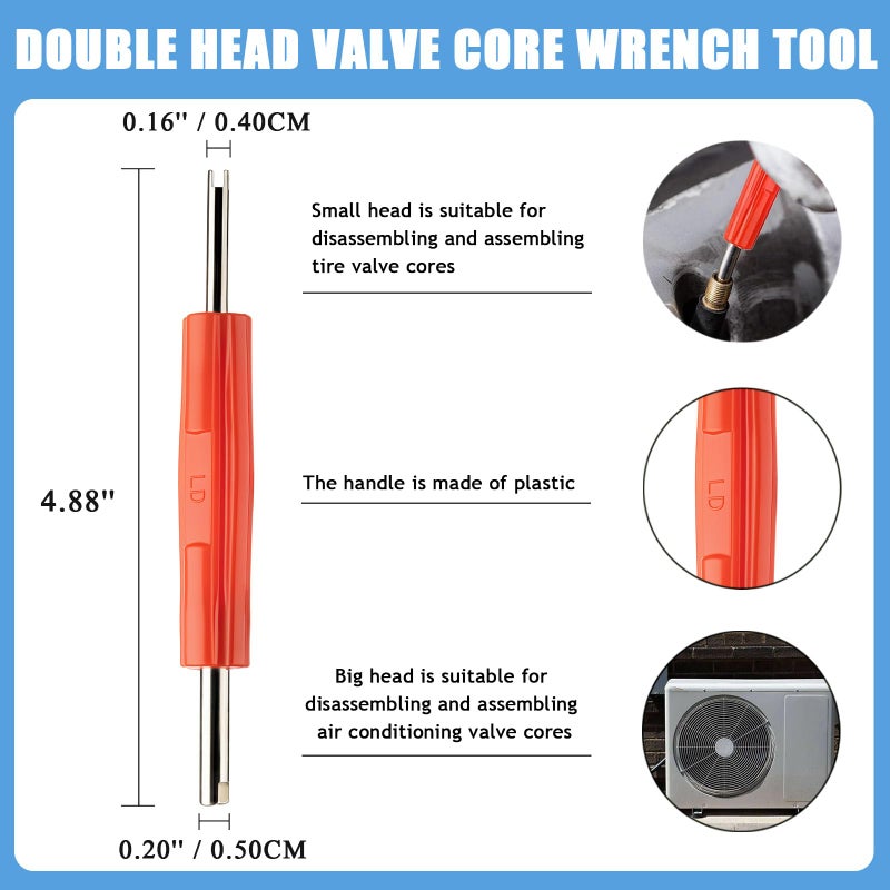 ROSY PIXEL Diking R134a R12 A/C HVAC Air Conditioner Schrader Valve Stem Core Remover Tool (102Pcs) - Image 4